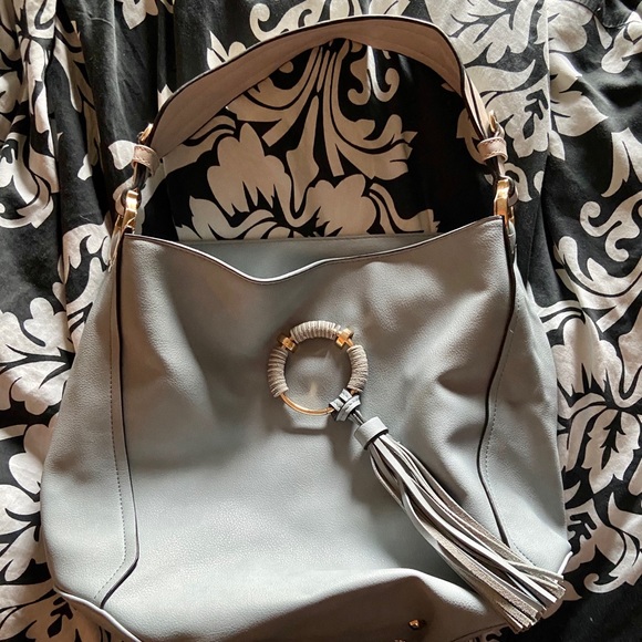 Baby Blue Tassel Hobo Bag